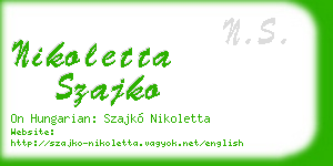 nikoletta szajko business card